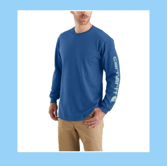 CARHARTT BIG AND TALL HEAVYWEIGHT LOGO LS SHIRT - Picture 1 of 1